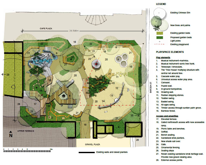 Dimensions of proposed Childrens' Playground in Fitzroy Gardens (1 Aug 2012) (image)