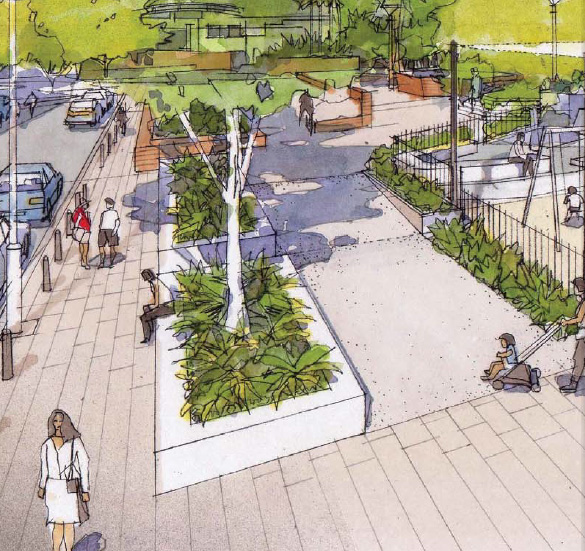 White colours and hard edges in revised Fitzroy Playground design (image)