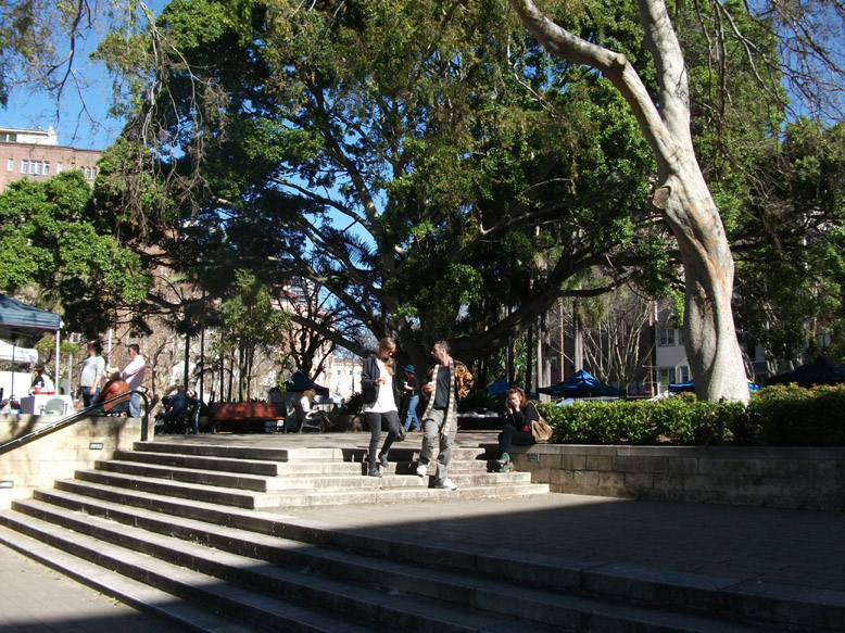 Fitzroy Gardens stairs, Kings Cross, activity (image)